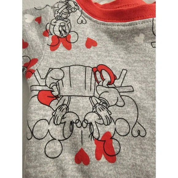 Disney Baby 12 Month Boys Mickey & Minnie Mouse Gray & Red Valentines Unisex Set - Picture 3 of 10